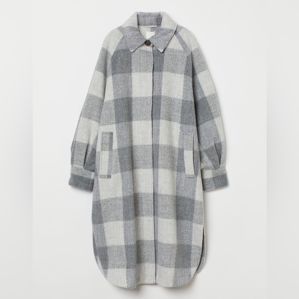 Oversized Coat from H&M / Grey plaid